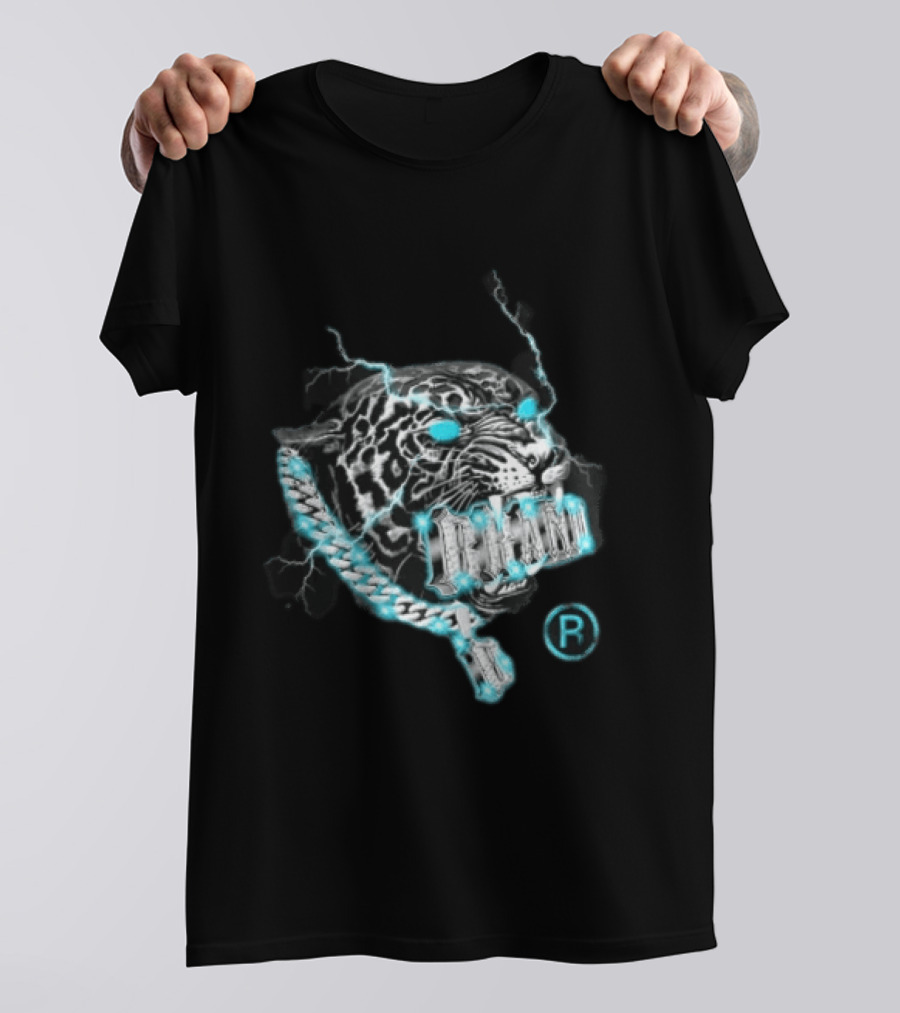 Marvel Black Panther Primal Lightning Panther With Blue Chain T-Shirt
