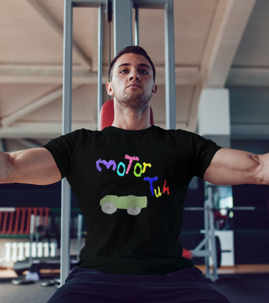 Motor Tuh Colorful Green Truck Drawing T-Shirt