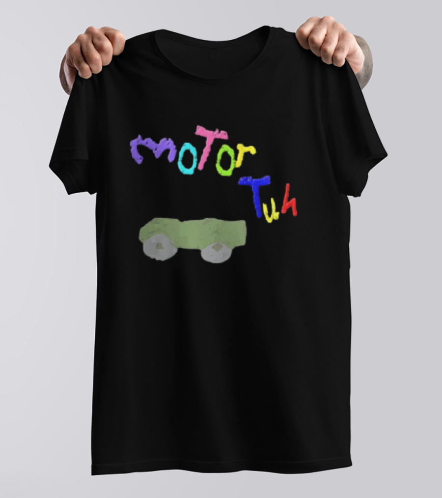 Motor Tuh Colorful Green Truck Drawing T-Shirt