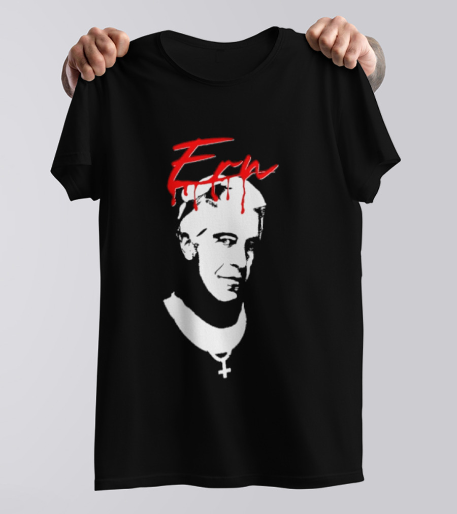 Epstein Priest With Dripping Red T-Shirt