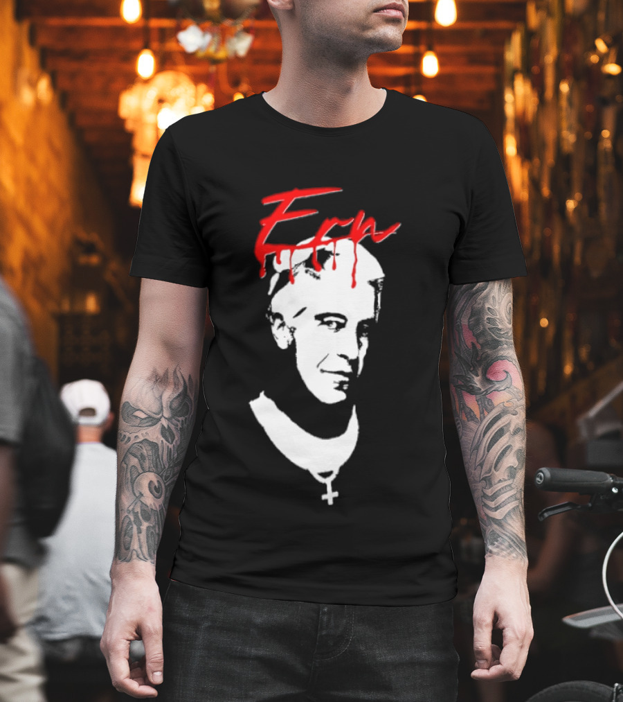 Epstein Priest With Dripping Red T-Shirt