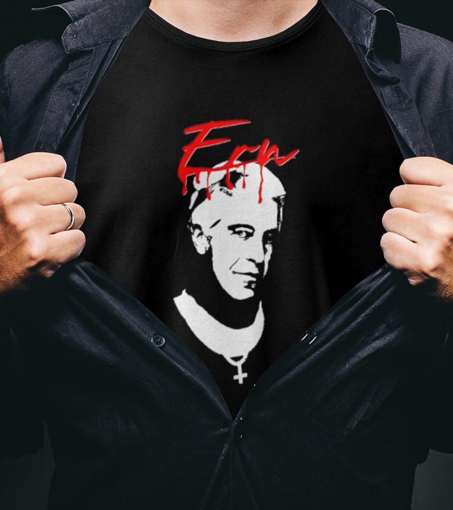 Epstein Priest With Dripping Red T-Shirt