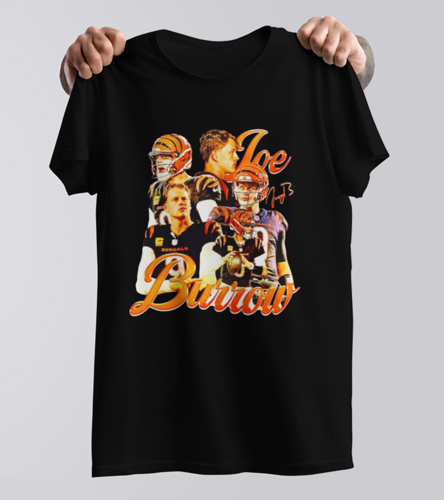 Joe Burrow Cincinnati Bengals Football Player Collage Bengals NFL QB T-Shirt
