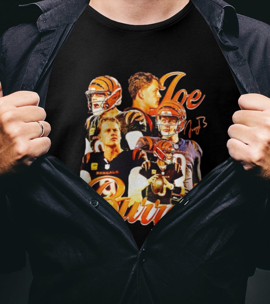 Joe Burrow Cincinnati Bengals Football Player Collage Bengals NFL QB T-Shirt