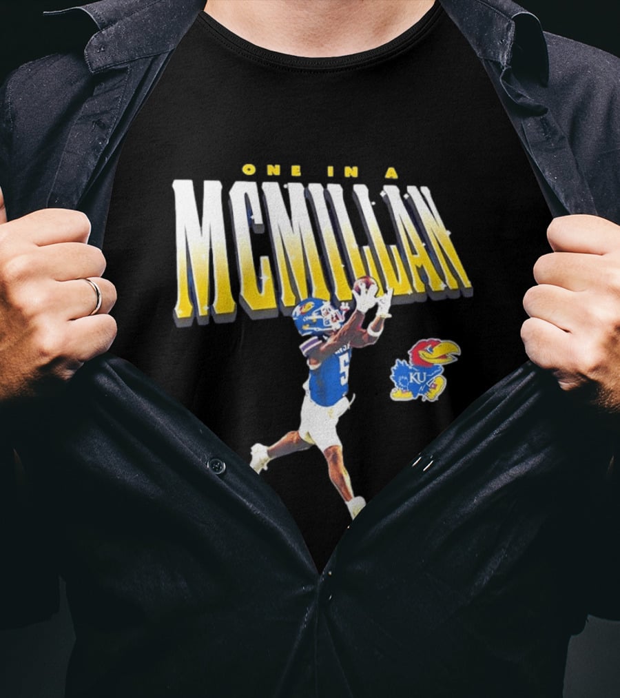 One In A McMillan Kansas Jayhawks KU Football Player Catching T-Shirt