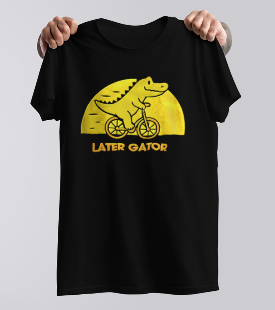 Later Gator Riding Bicycle Fun T-Shirt