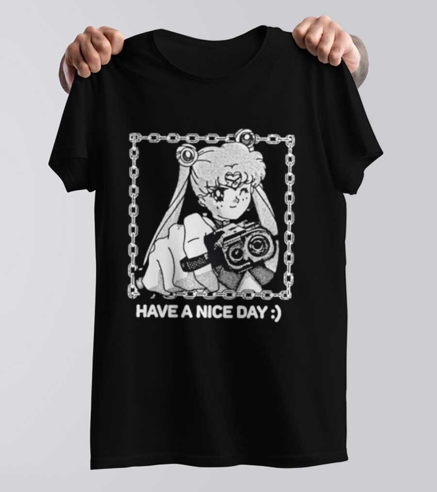 Sailor Moon Have A Nice Day Chain Frame Camera T-Shirt