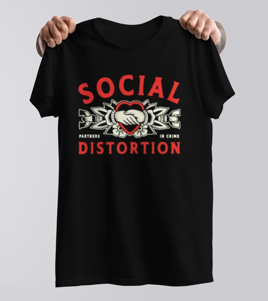 Social Distortion Partners In Crime Heart With Roses T-Shirt