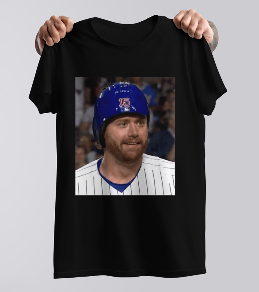 Taylor Davis Cubs Number 15 Helmet Stare T-Shirt