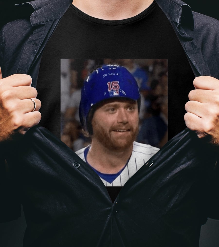 Taylor Davis Cubs Number 15 Helmet Stare T-Shirt