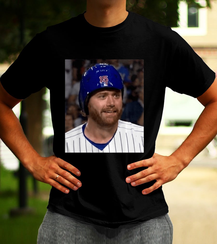 Taylor Davis Cubs Number 15 Helmet Stare T-Shirt