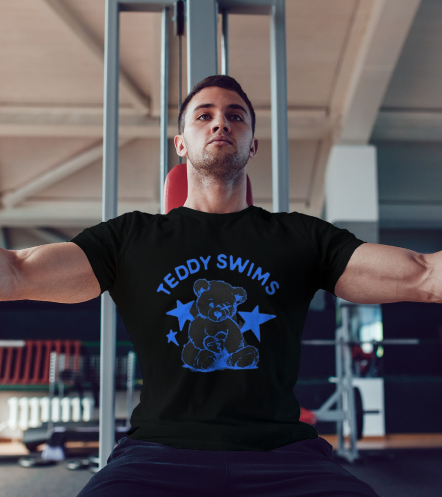 Teddy Swims Teddy Stars Bear Illustration In Blue With Stars T-Shirt