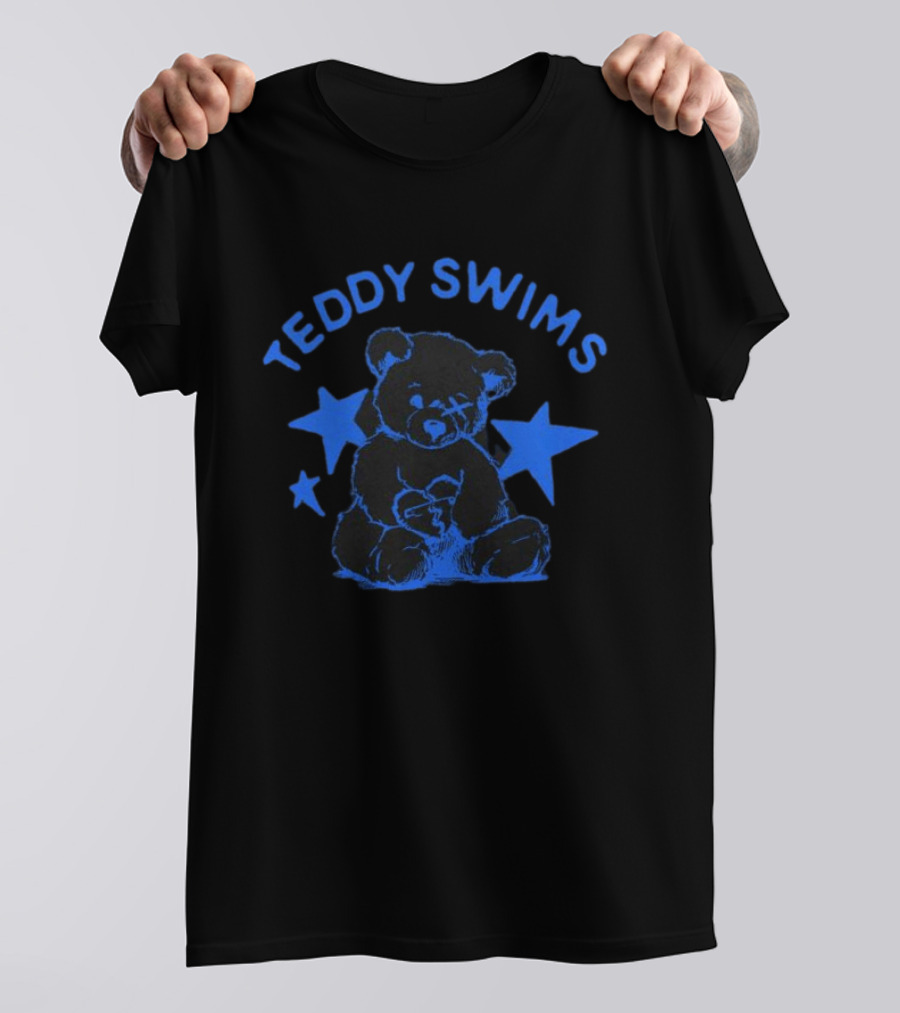 Teddy Swims Teddy Stars Bear Illustration In Blue With Stars T-Shirt