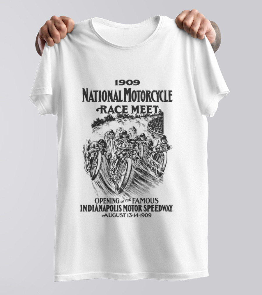 1909 National Motorcycle Race Meet Indianapolis Motor Speedway Opening Event T-Shirt