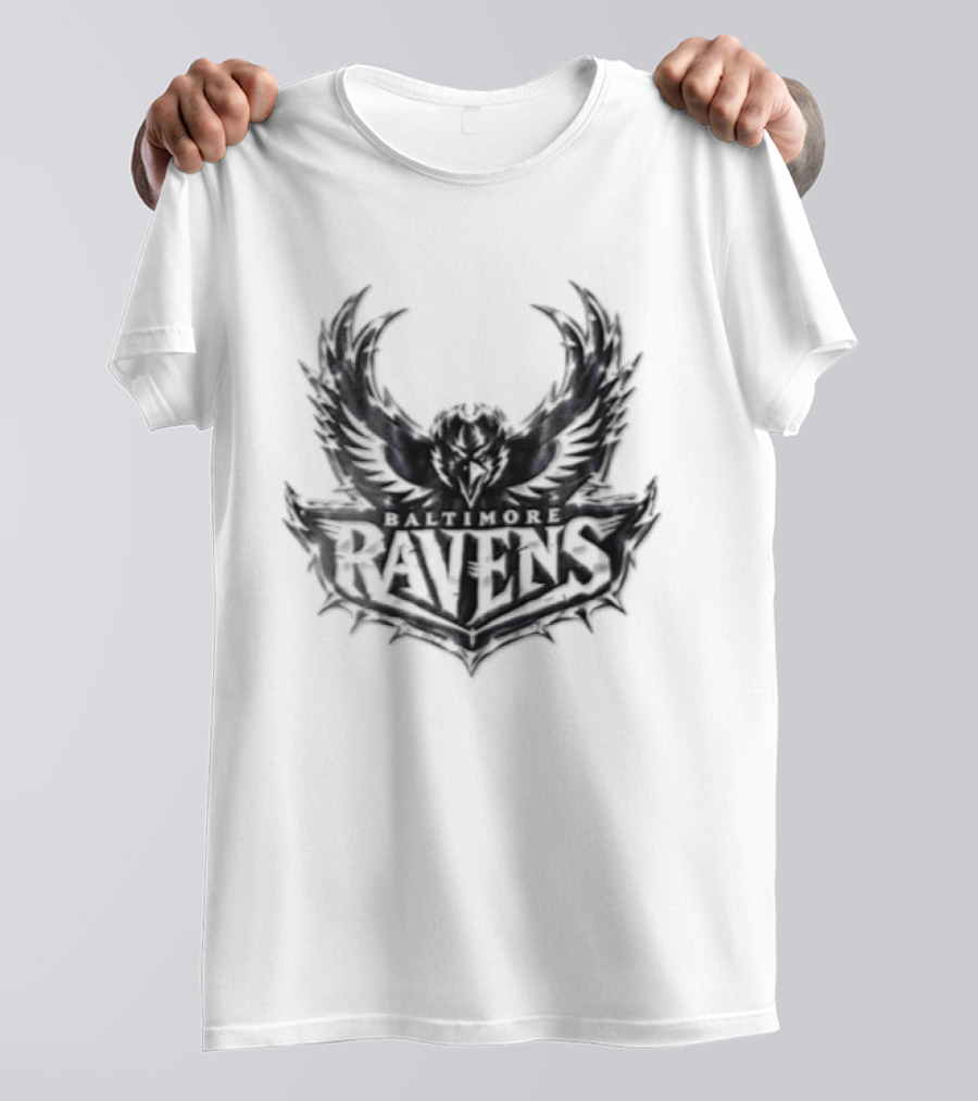 Baltimore Ravens Purple Metallic Bird Ravens T-Shirt