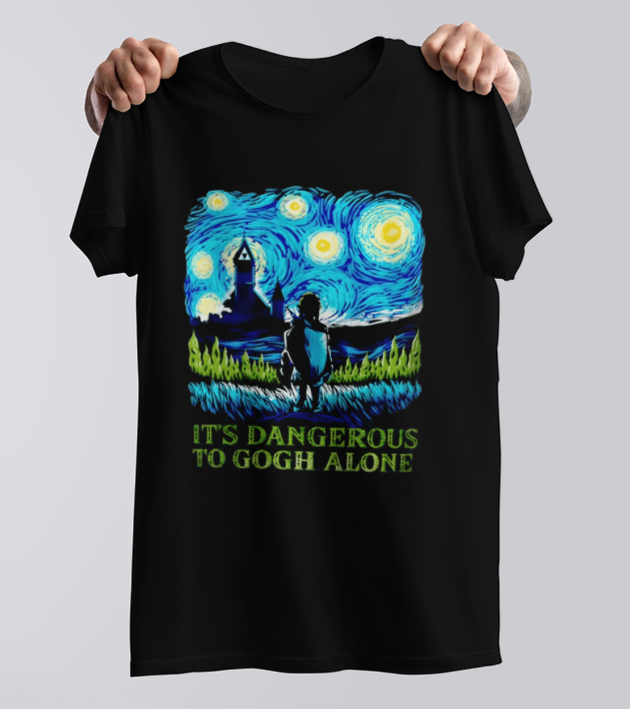 The Legend Of Zelda It's Dangerous To Gogh Alone Starry Night Link Standing T-Shirt
