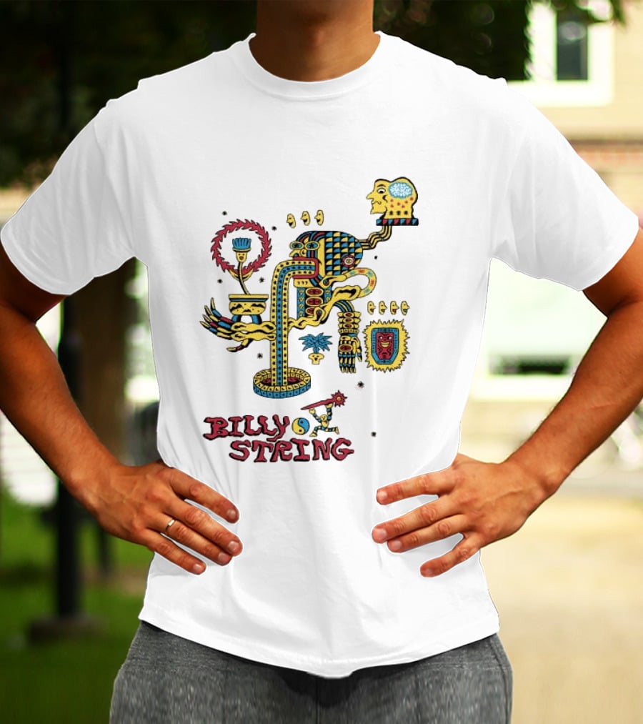 Billy Strings Store Surreal Psychedelic Art With Abstract Face And Colorful T-Shirt