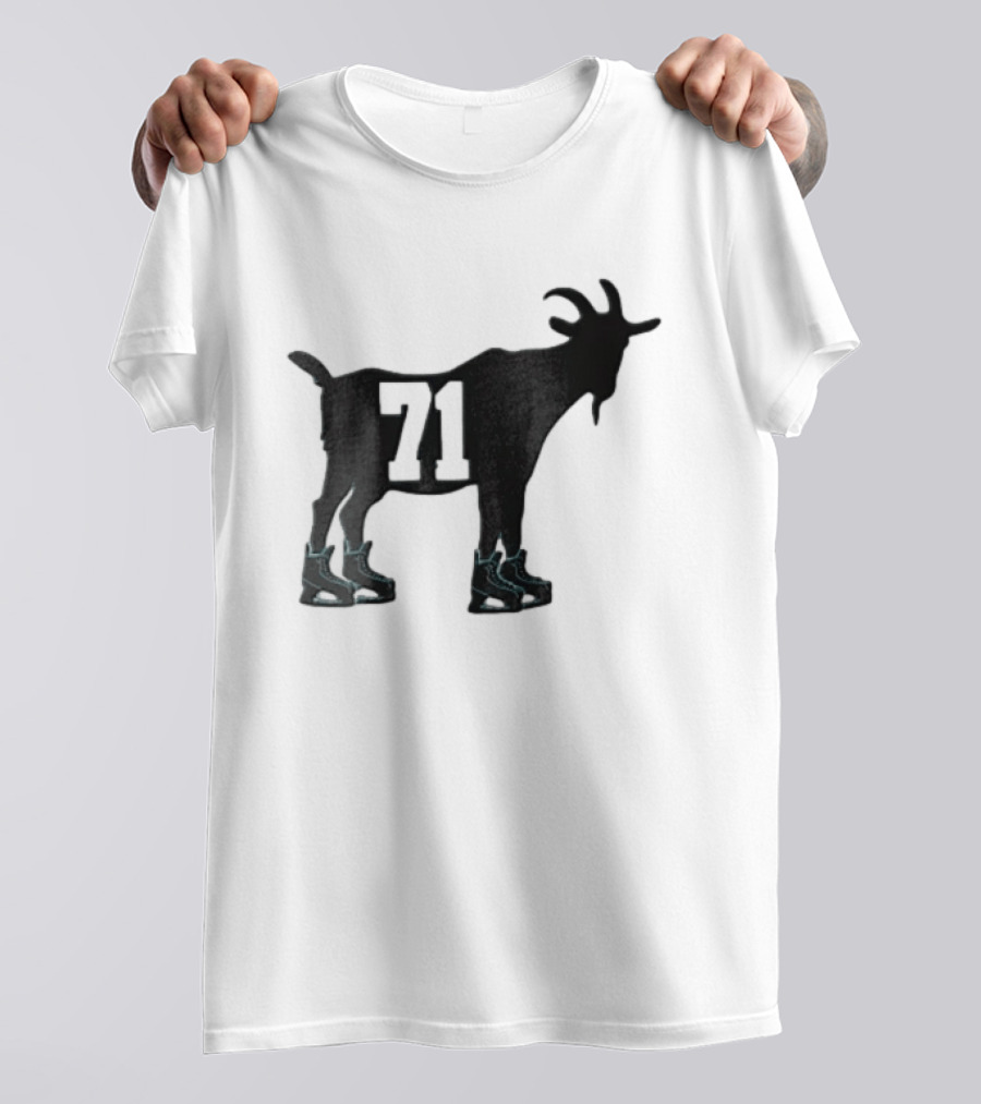 Boston Bruins 71 Goat Ice Skates Attilio Biasca Black T-Shirt