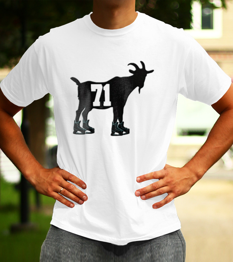 Boston Bruins 71 Goat Ice Skates Attilio Biasca Black T-Shirt