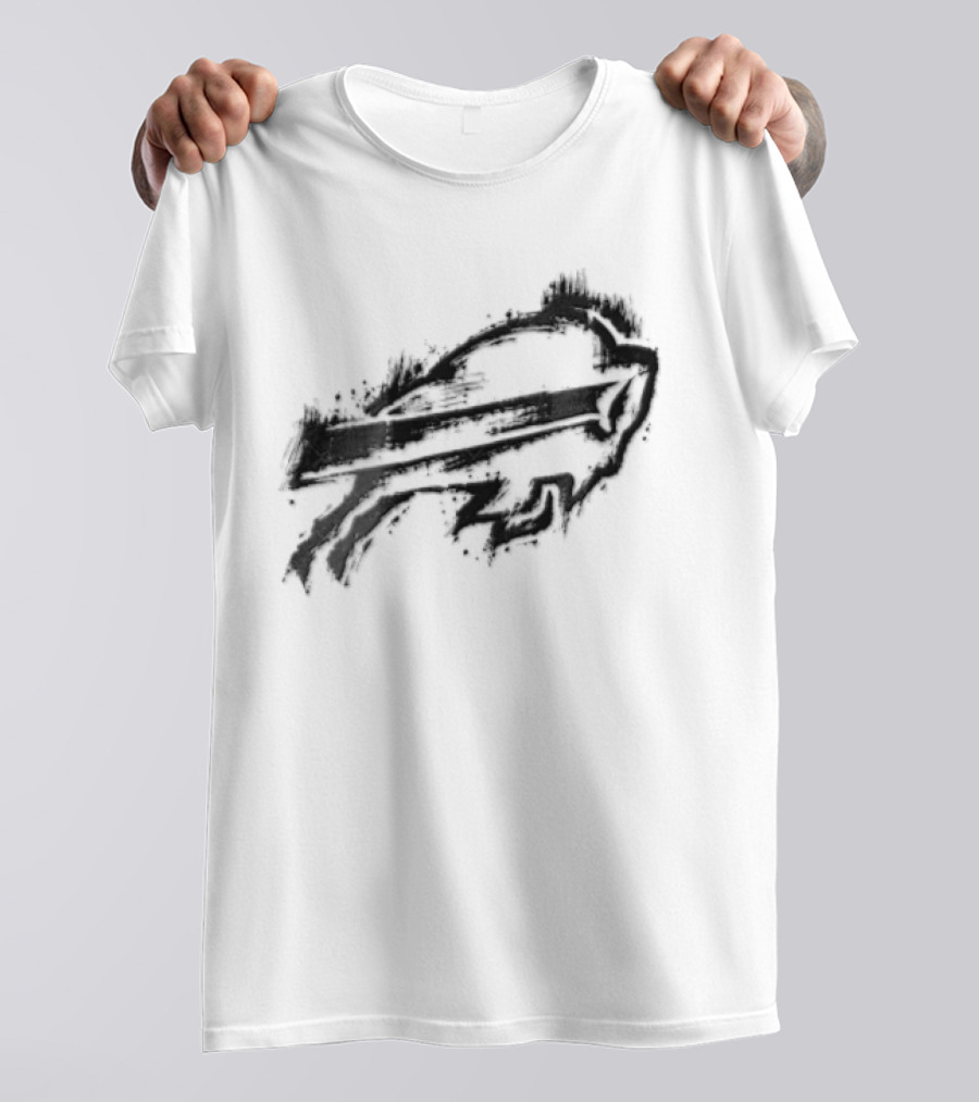 Buffalo Bills Black Ink Style NFL Team Graphic Buffalo Bills T-Shirt