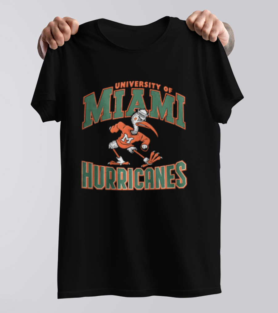 University Of Miami Hurricanes Mascot Ibis Running T-Shirt
