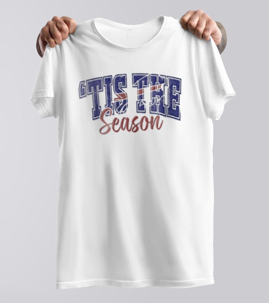 Buffalo Bills Tis The Season Distressed Lettering T-Shirt