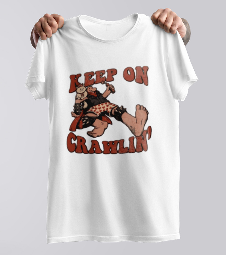 Keep On Crawlin Fat Freddys Cat Cartoon Man Holding Dynamite Cat T-Shirt