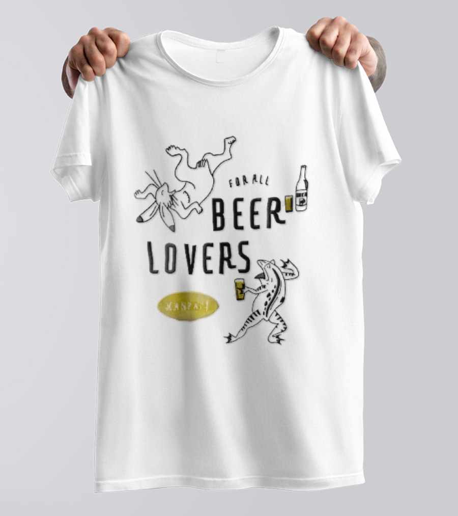 For All Beer Lovers Kanpai Choju Giga Dancing Rabbit Frog Kanpai Cheers T-Shirt