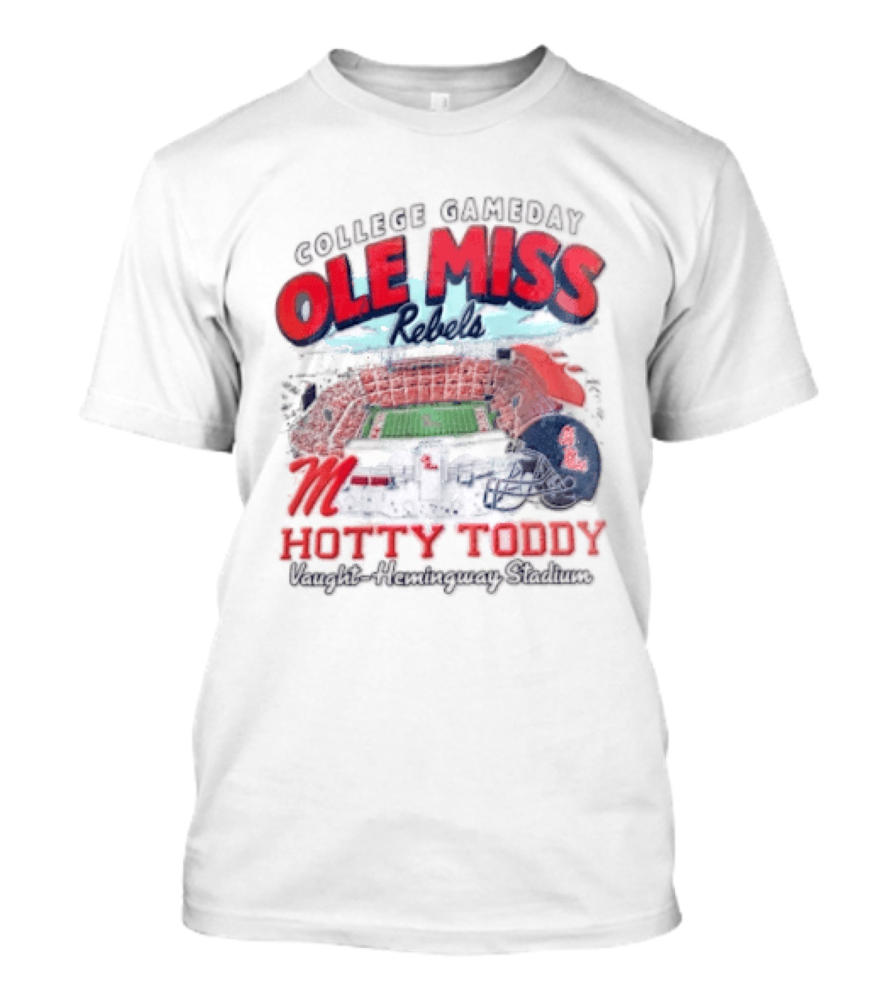 College Gameday Ole Miss Rebels Hotty Toddy Football Stadium Helmet T-Shirt