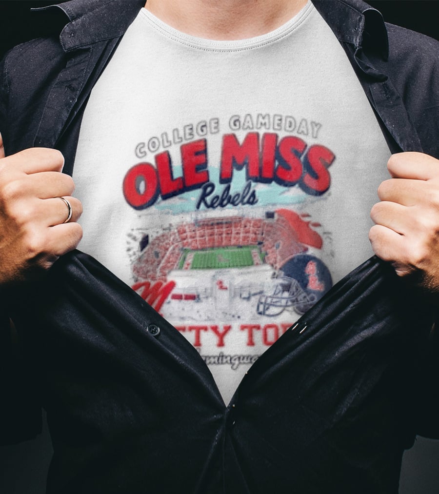 College Gameday Ole Miss Rebels Hotty Toddy Football Stadium Helmet T-Shirt