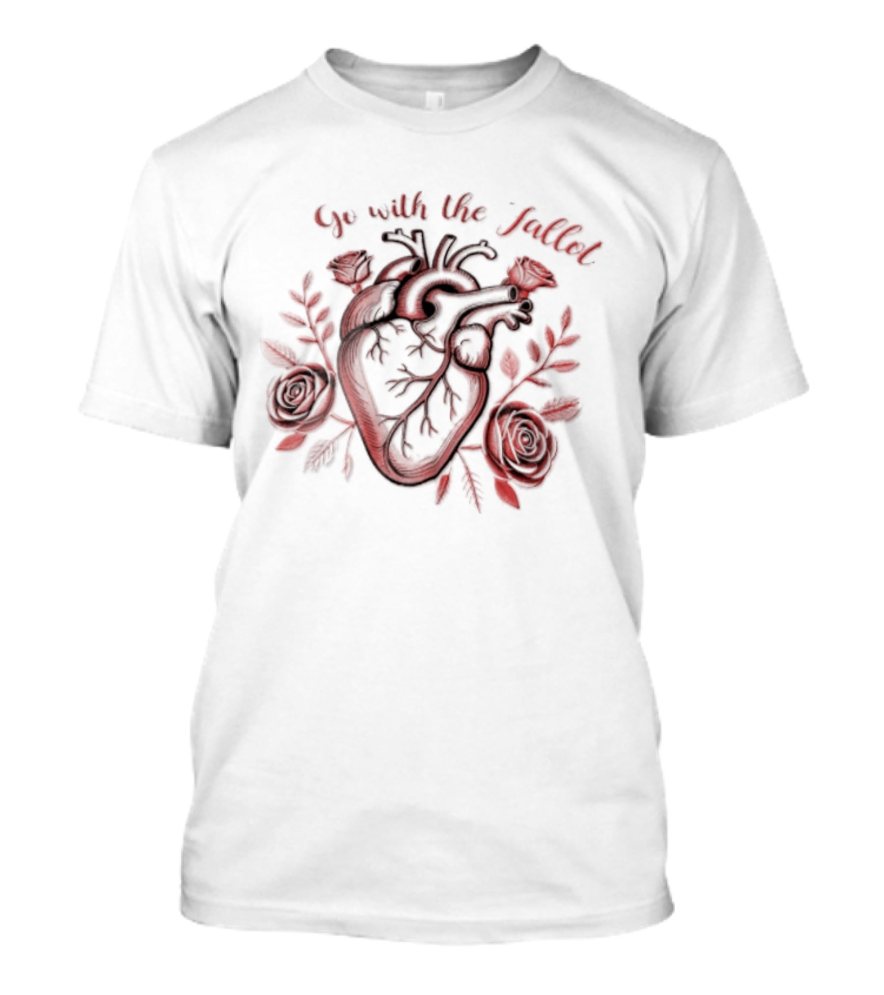 Go With The Fallot Anatomical Heart Rose Surround T-Shirt