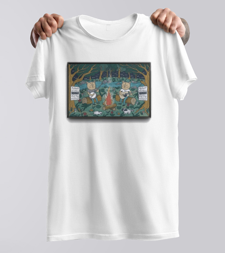 The Avett Brothers Vienna VA Tour 9 18 2026 Cats Playing Instruments By Campfire T-Shirt