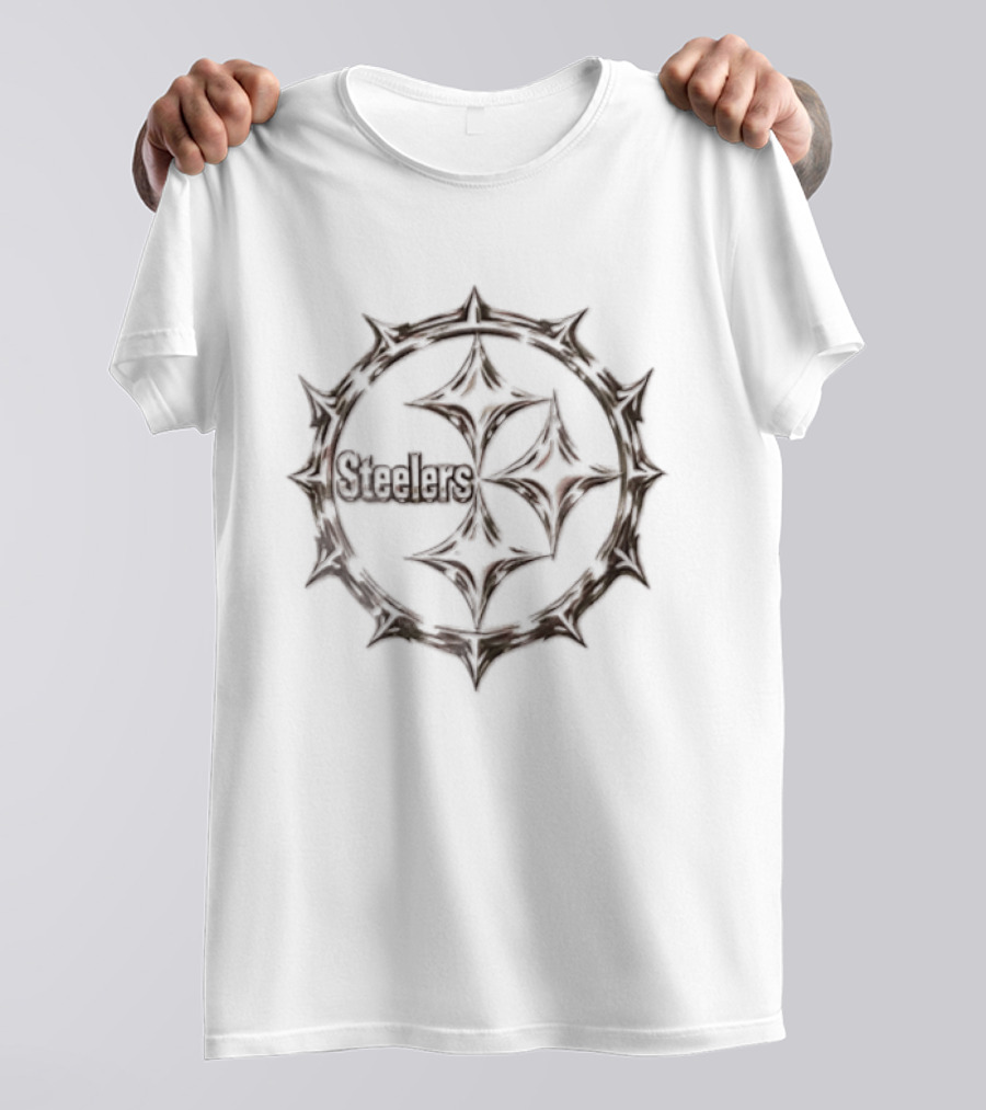 Pittsburgh Steelers Gold Metallic Spiked Ring T-Shirt