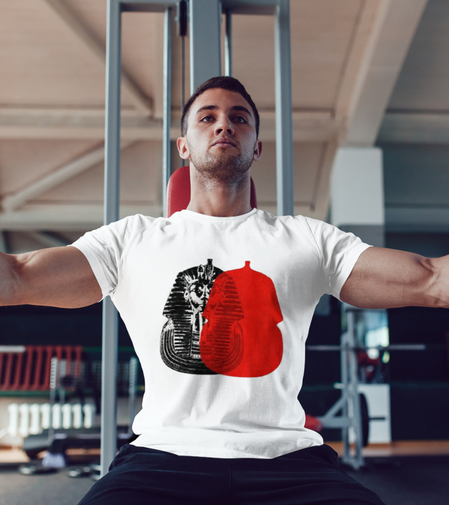 Pyramids Half Marathon Store The Tut Edit Egyptian Pharaoh Mask T-Shirt
