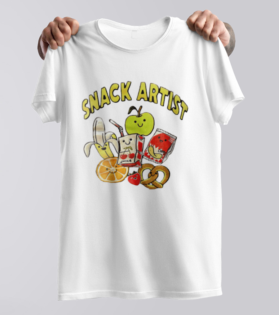 Snacks Juice Banana Apple Chips Pretzel Orange Cartoon T-Shirt