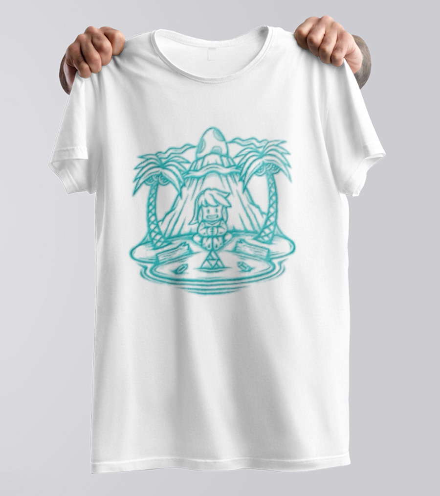 Stranded In A Dream Island Palms Tropical Scene T-Shirt