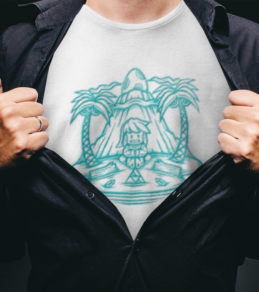 Stranded In A Dream Island Palms Tropical Scene T-Shirt