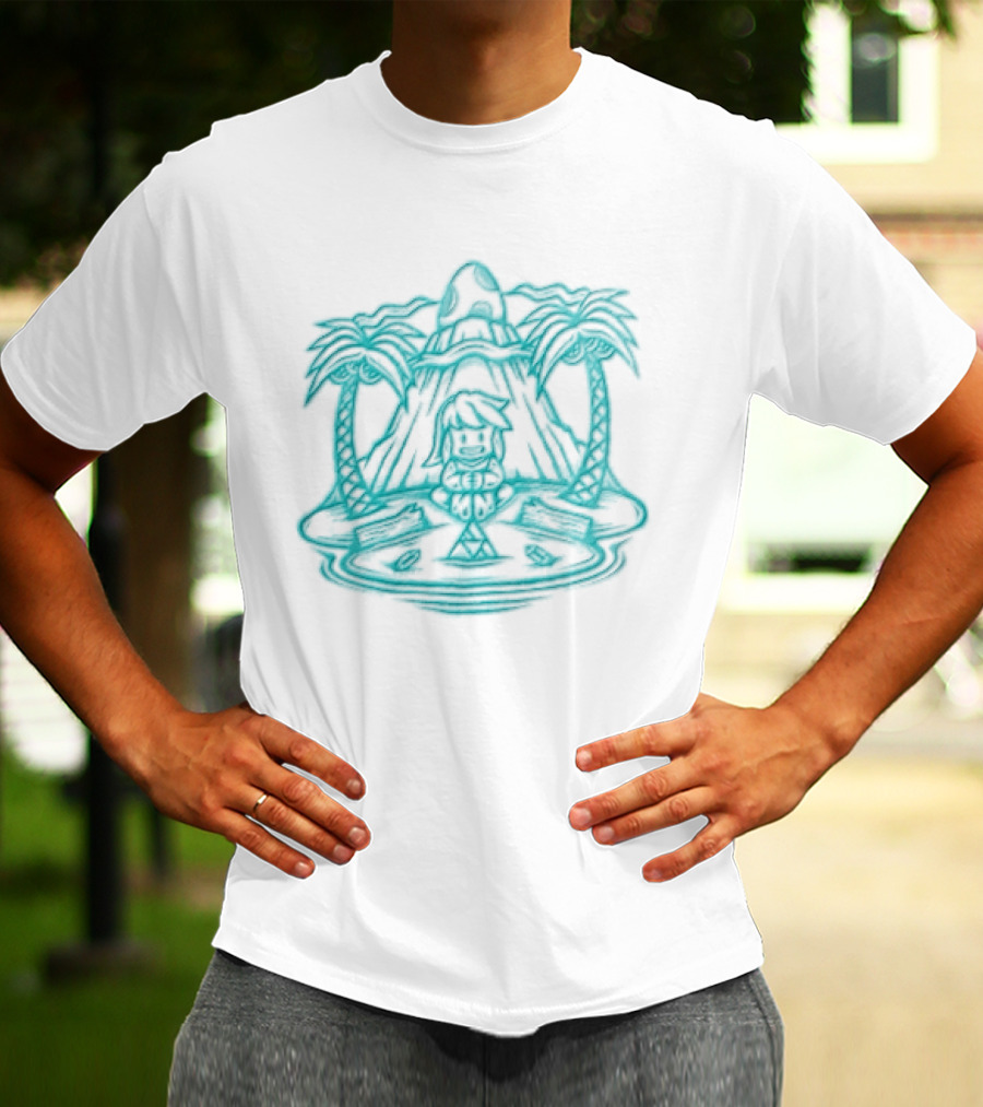 Stranded In A Dream Island Palms Tropical Scene T-Shirt