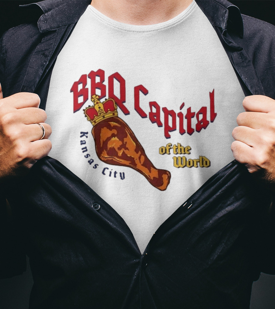 Kansas City BBQ Capital Of The World Crowned Barbecue Leg T-Shirt