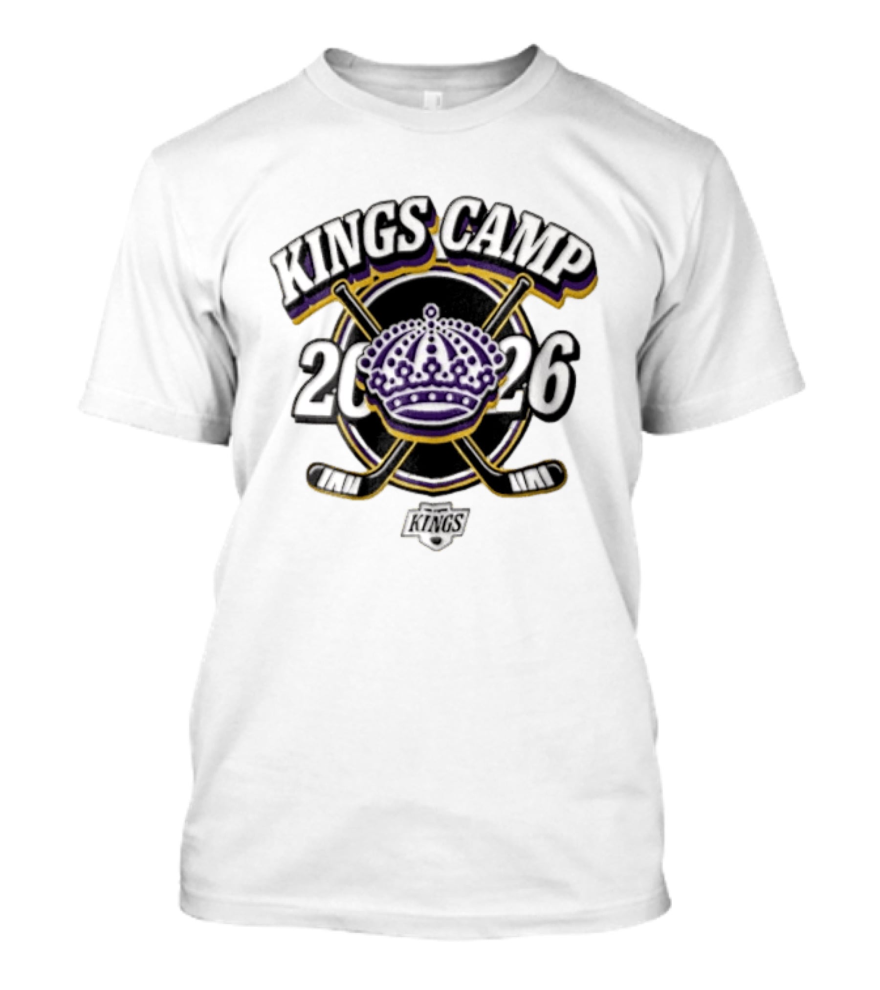 Kings Camp 2026 Los Angeles Crown Crossed Hockey Sticks T-Shirt