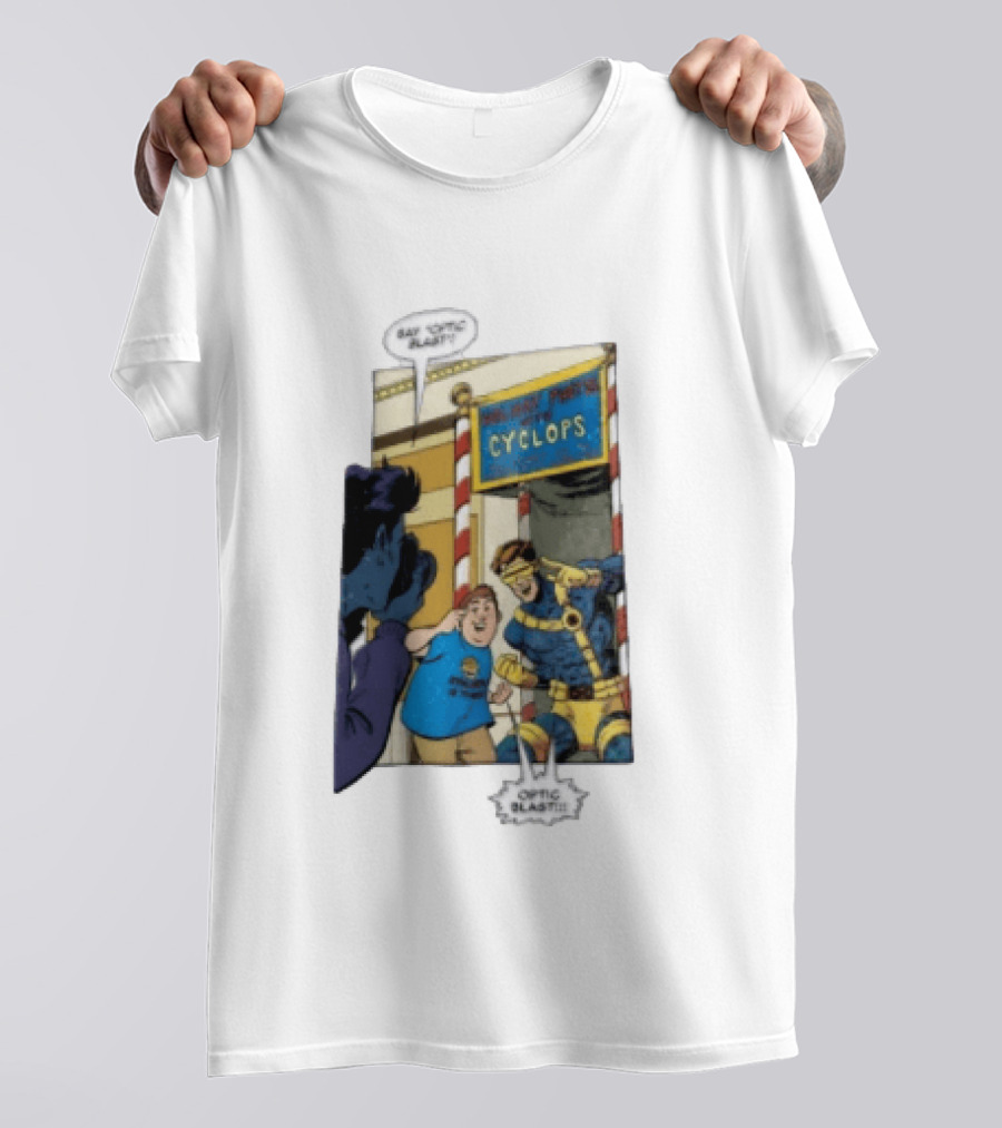 Cyclops Optic Blast Pose Comic Panel Marvel X Men Humor T-Shirt