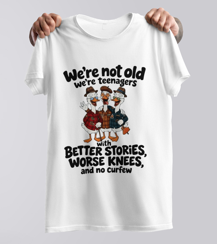 We're Not Old We're Teenagers Ducks Better Stories Worse Knees No Curfew T-Shirt