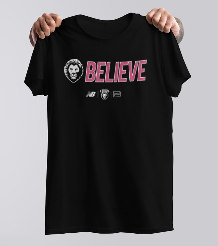 Brisbane Lions Believe Lion Head AFL New Balance Supporter T-Shirt