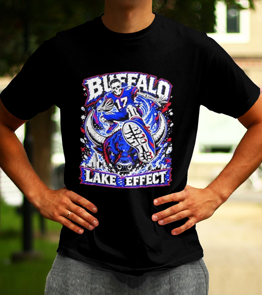 Buffalo Bills Lake Effect 17 Football Player Skull Buffalo T-Shirt