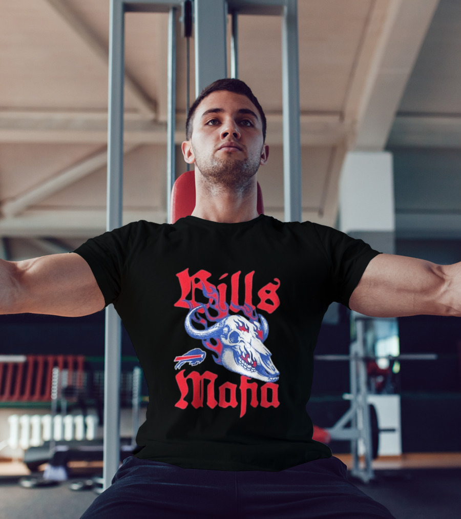 Buffalo Bills Mafia Skull Flames T-Shirt