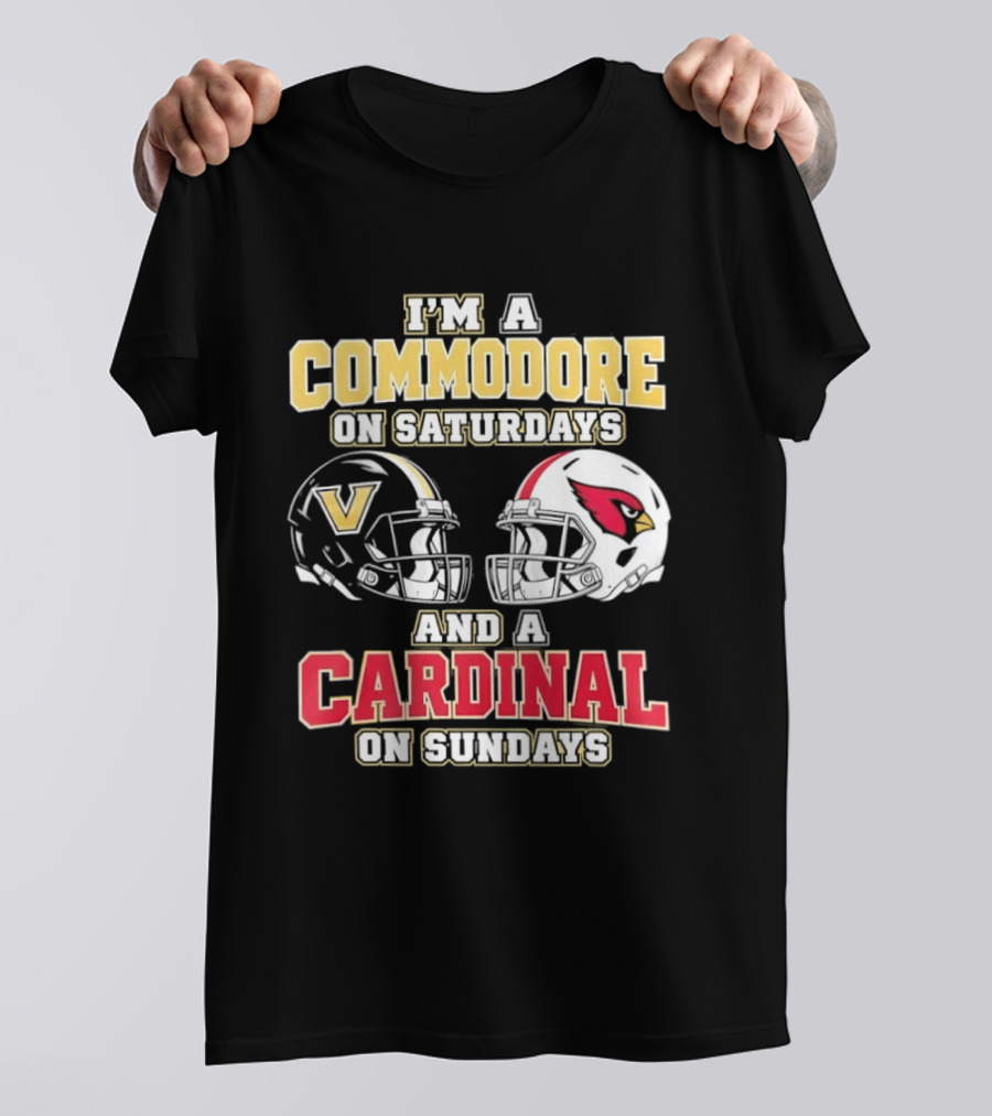I'm A Commodore On Saturdays And A Cardinal On Sundays Football Helmets T-Shirt
