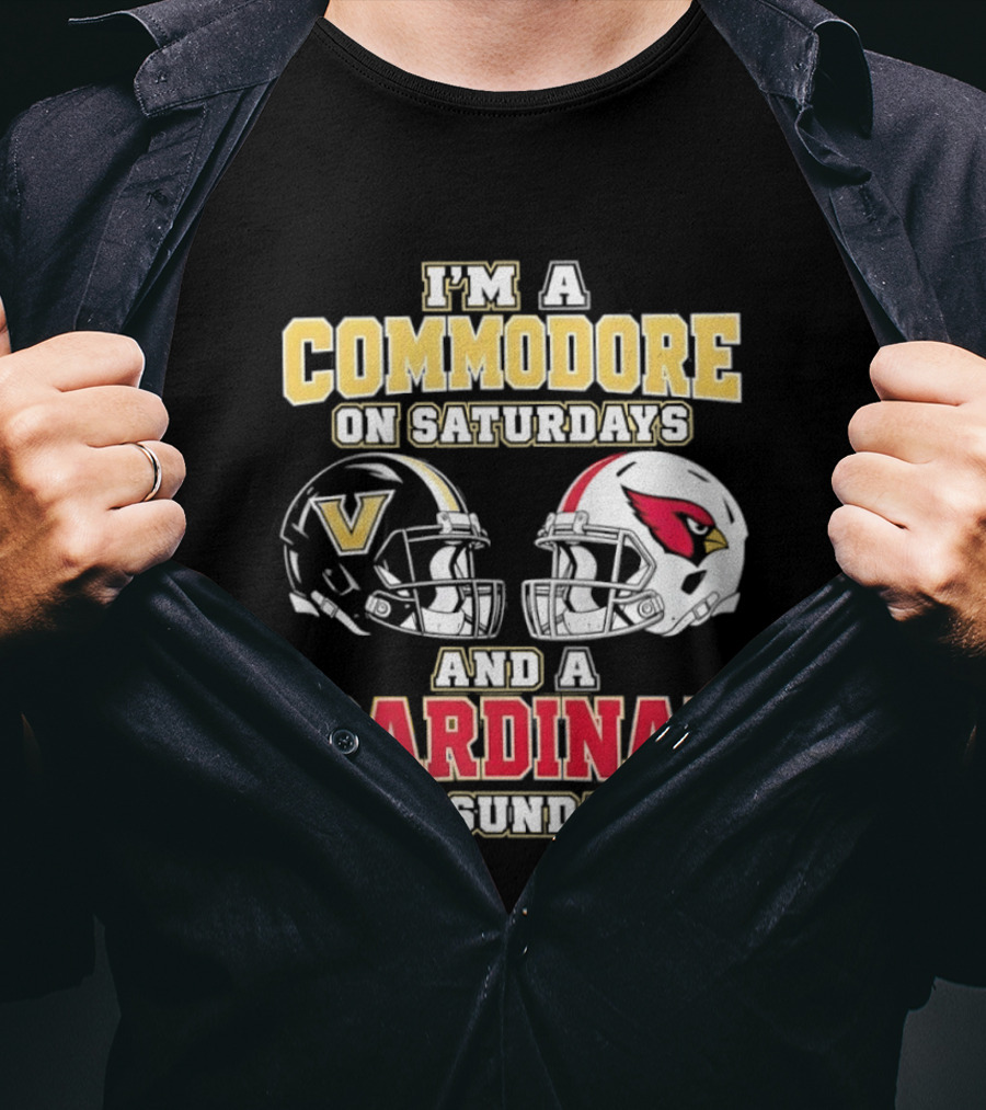 I'm A Commodore On Saturdays And A Cardinal On Sundays Football Helmets T-Shirt