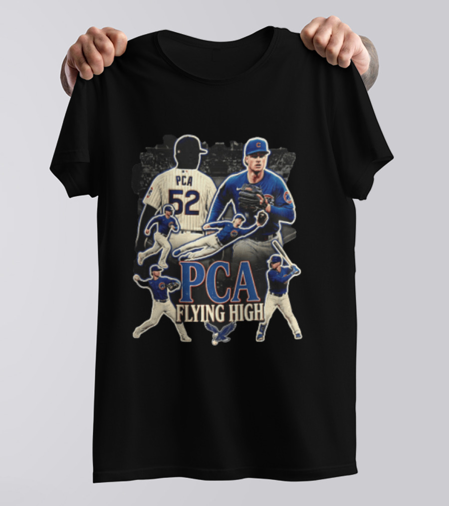 PCA Flying High Chicago Cubs Pete Crow Armstrong Multiple Action Poses T-Shirt