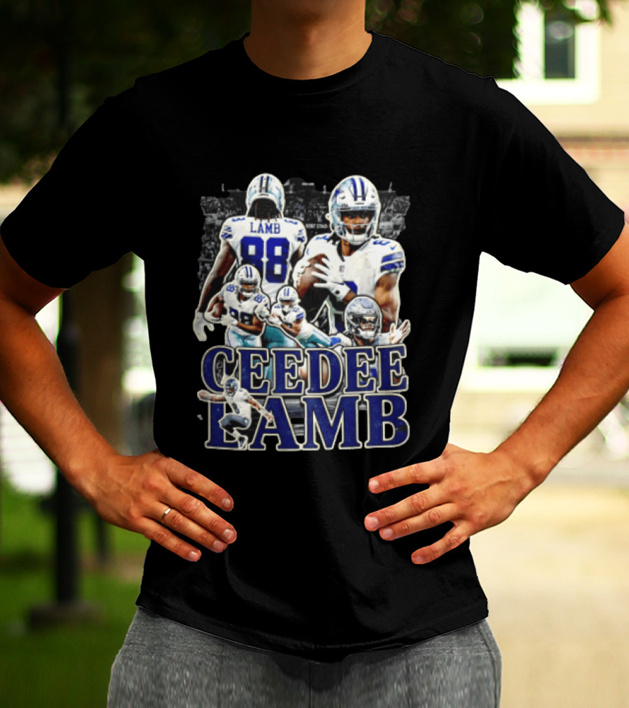 Dallas Cowboys Ceedee Lamb 88 NFL Football Multiple Action Poses T-Shirt