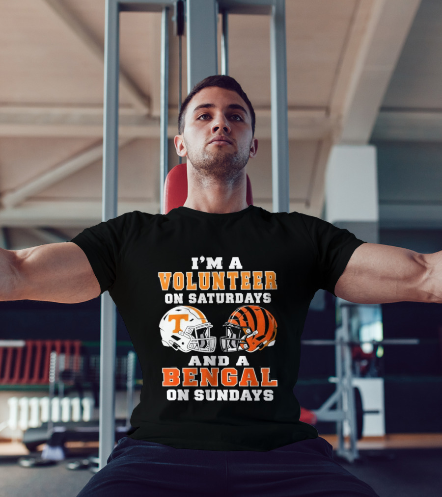 Volunteer On Saturdays Bengal On Sundays Football Helmets T-Shirt